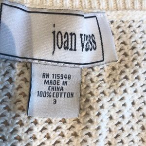 Joan Vass white knit sweater/coverup, size 3 (L)